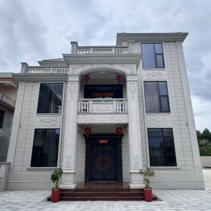 福州 芝麻白石材别墅干挂案例展示