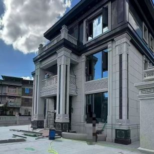 福州 别墅干挂，芝麻白与芝麻黑完美配合