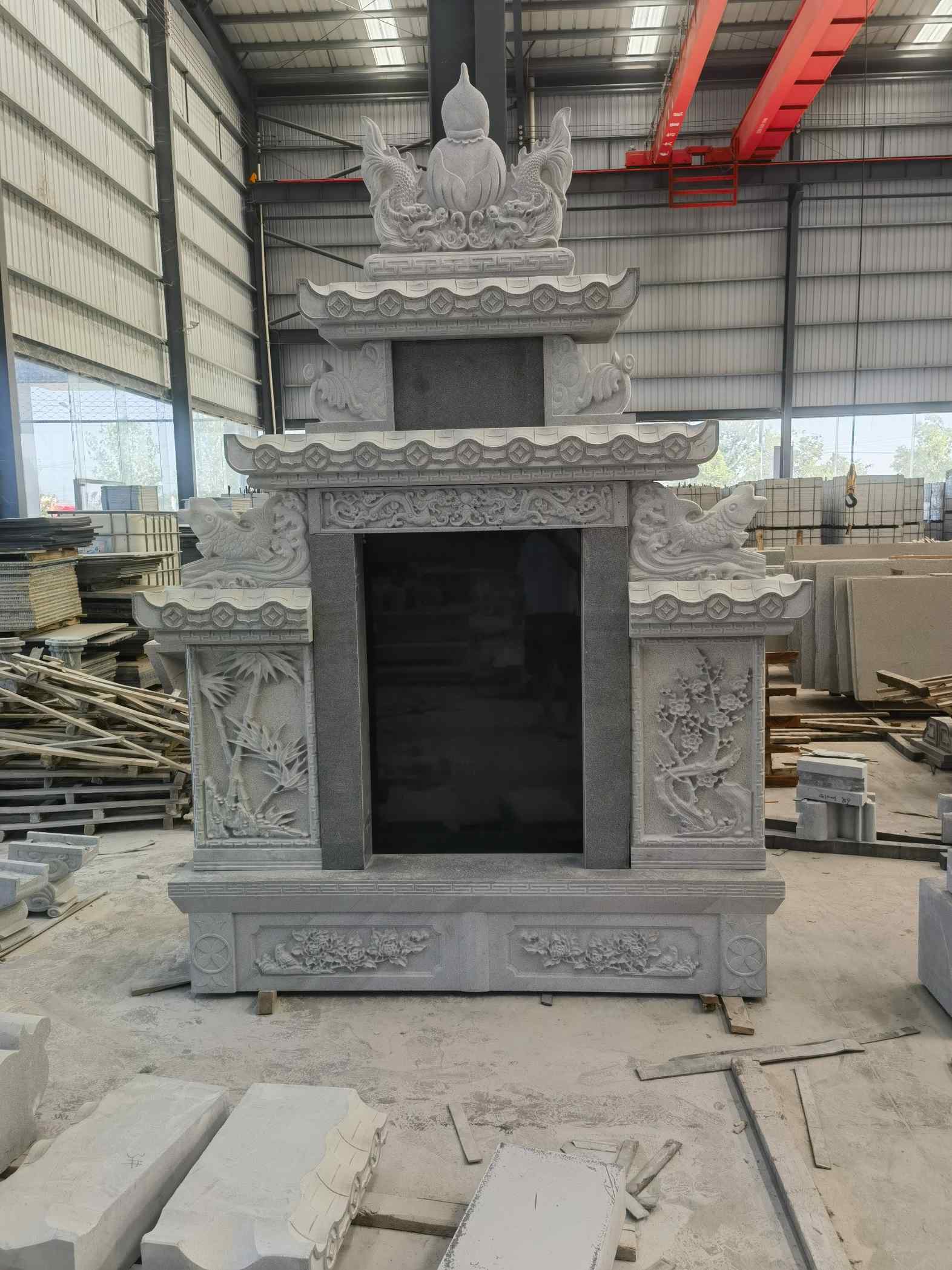 福州 芝麻灰高档墓碑、土墓，一套也支持定做