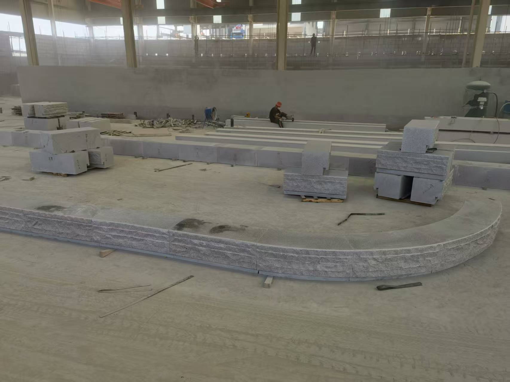 福州 芝麻白整石坐凳（光面+自然面）