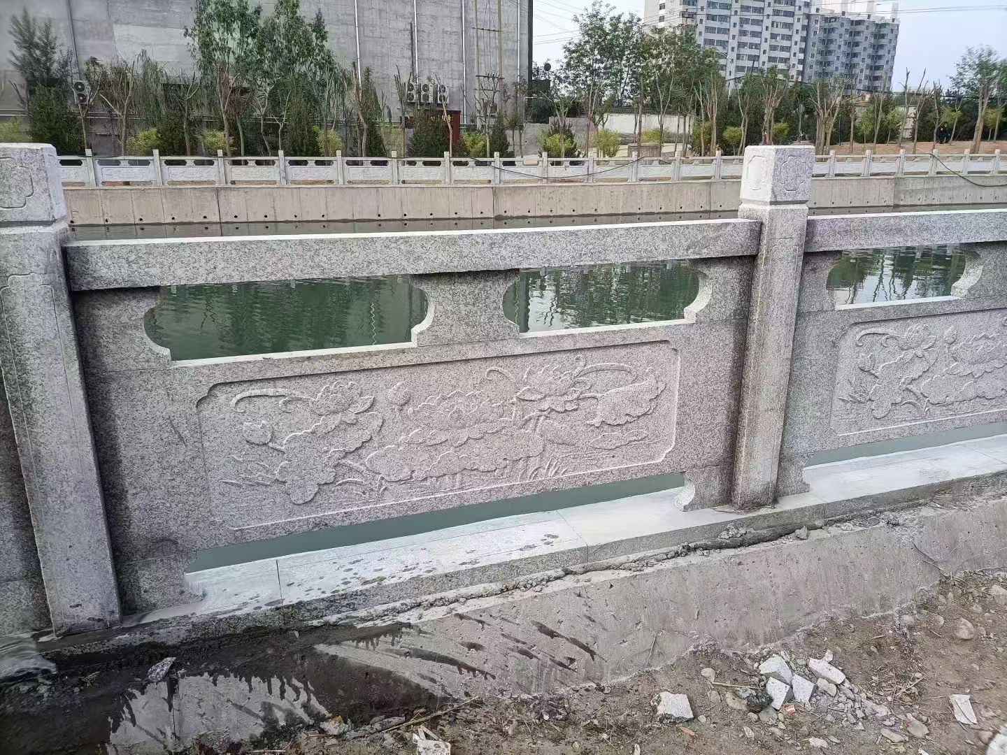 福州 芙蓉白大花桥梁、河道，石材栏杆、围栏、护栏