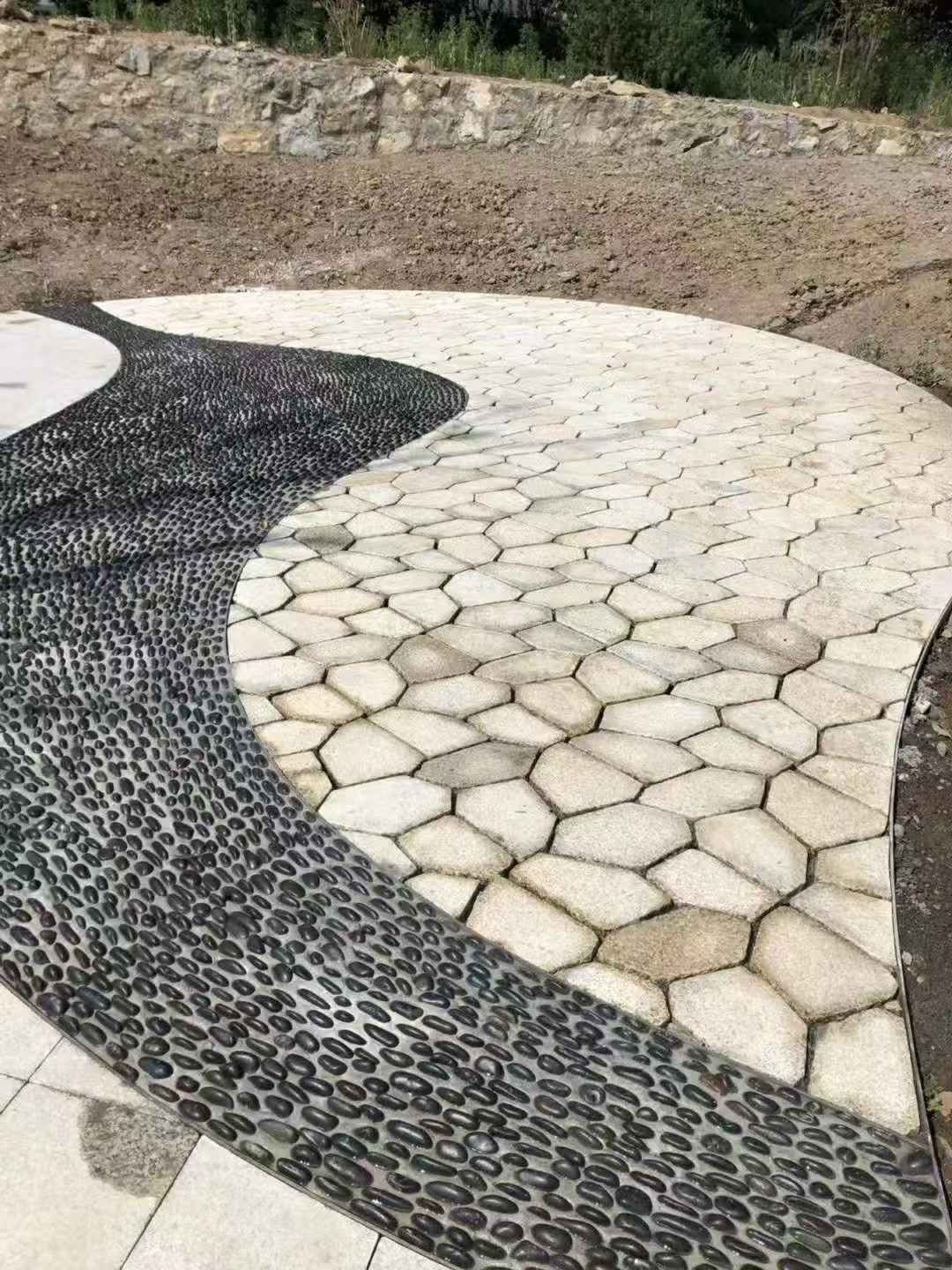 福州 黄金麻冰裂缝室外铺装效果完美展示