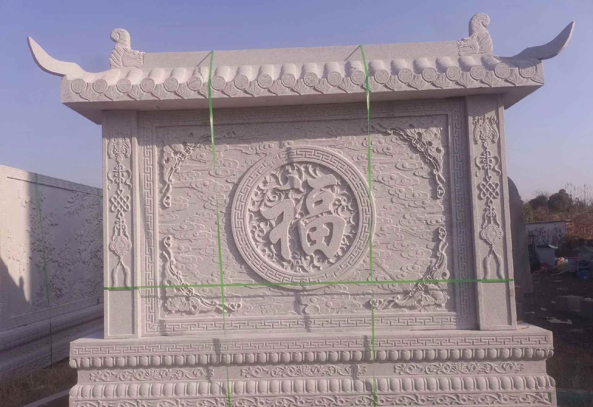 福州 芝麻白花岗岩屏风，照壁，影壁